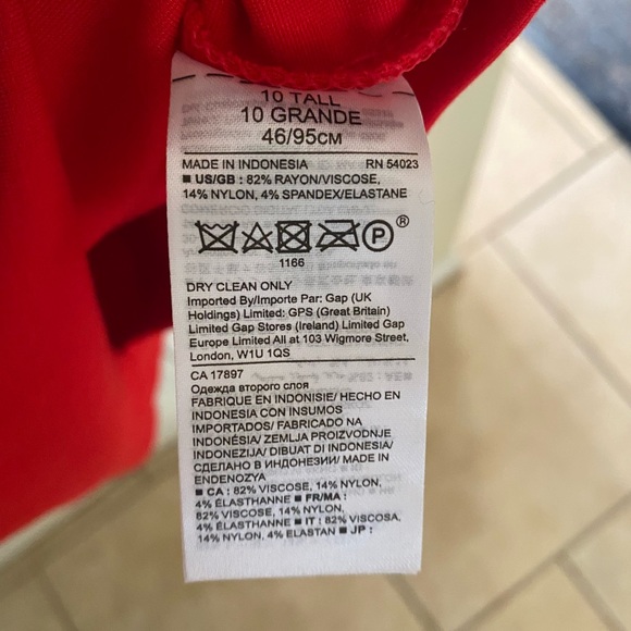 Banana Republic Elastic Red Dress [NEW with Tags] Size 10 Tall - Picture 4 of 7